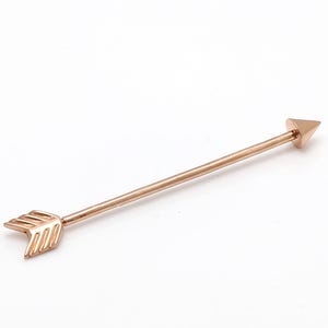 14K ゴールドアロー工業用バーベル • 工業用足場バーベル • アローピアス • ボディジュエリー • クリスマスギフト。