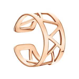 14k Gold Inter Changeable Cuff, Triangle Finish Cuff,  Round Ear Earring, Conch Wrap, Wide Single Ear Cuff, Gift For Her