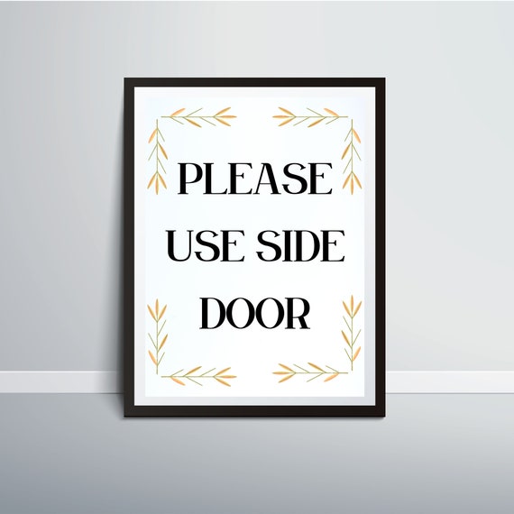 Printable Use Side Door Sign Digital Download Etsy