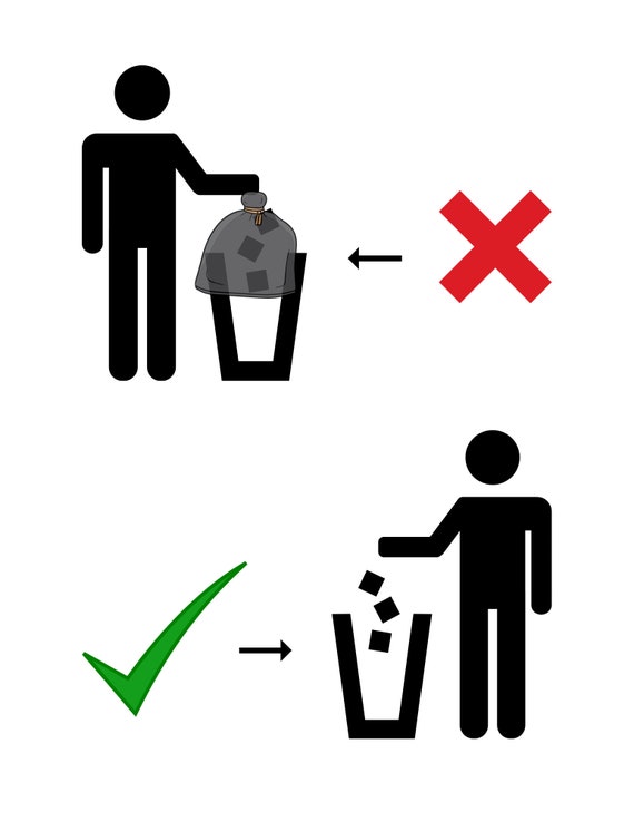 Litter Basket Trash Rubbish Sign Digital Download Etsy