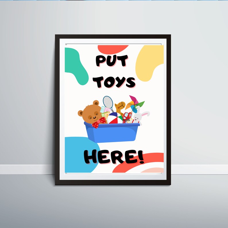 Printable Put Toys Here Sign, Toy Box Sign, Toy Chest Signdigital Download Signs for Children