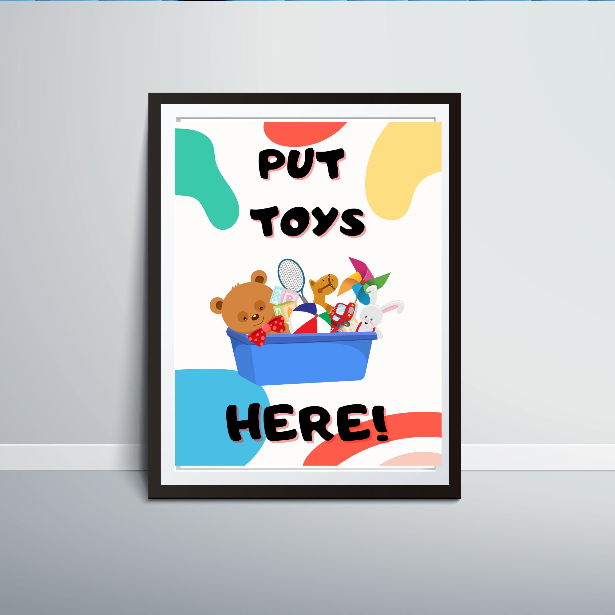 Printable Put Toys Here Sign, Toy Box Sign, Toy Chest Signdigital
