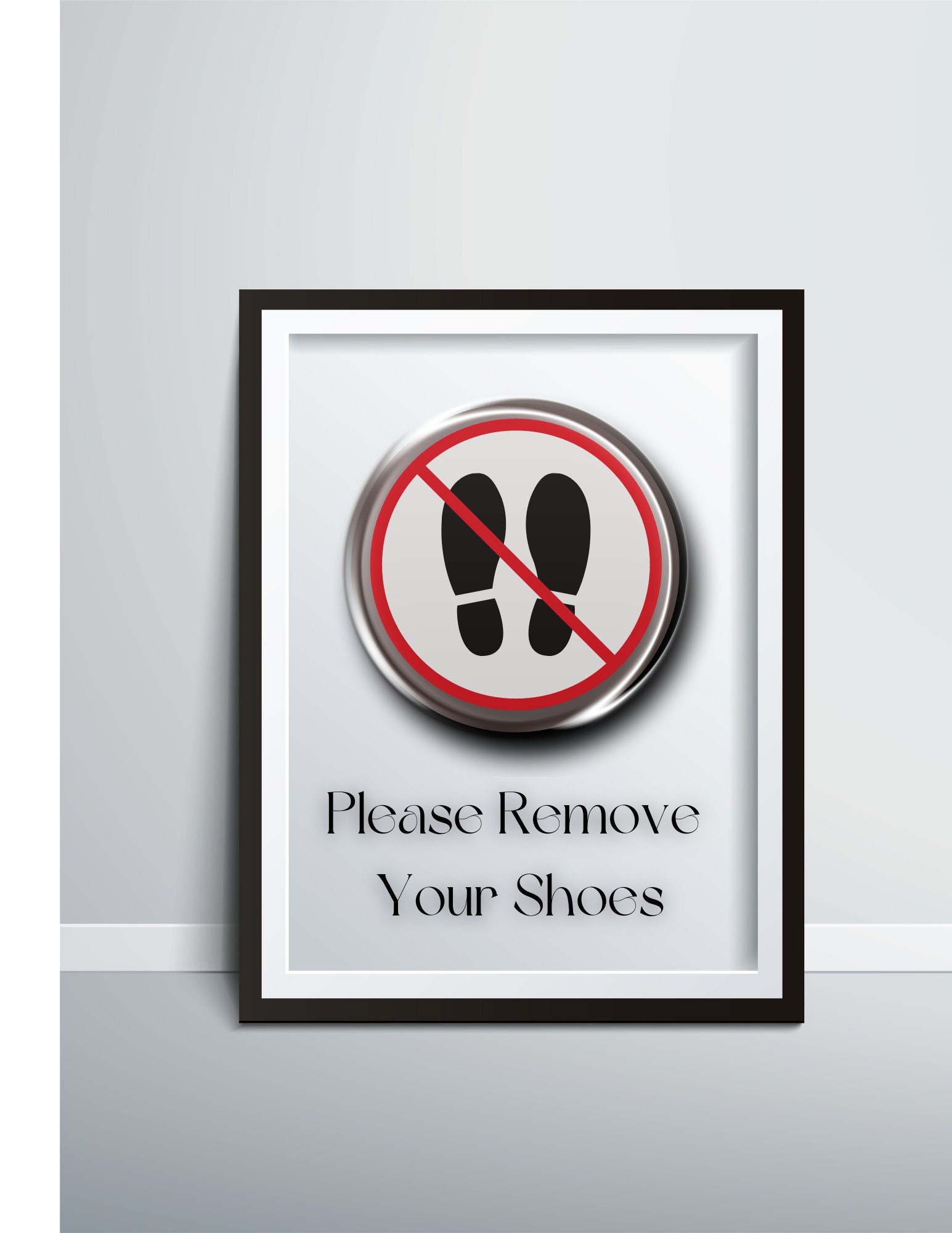 Caution Please Remove Your Shoes Sign Stock Vector (Royalty Free)  2321059251 | Shutterstock