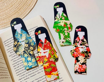 Handmade Kimono Doll Origami Bookmark, Geisha bookmark for women, reader book lover gift, Japanese art craft unique unusual gift for her him