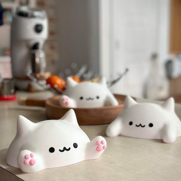 Chat blob kawaii, objet de décoration, tête de chat mignon, chaton kawaii de décoration d'intérieur