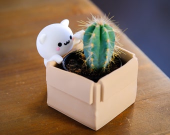 Leuke plantenpot, kawaii kitten, cactuspot, interieurdecoratie, kawaii decoratie