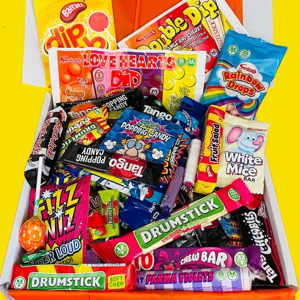 Retro Sweets Gift Box up to 1.4KG | Personalised Hamper filled with Pick N Mix | Birthday gift, anniversary gift, thank you! Free postage