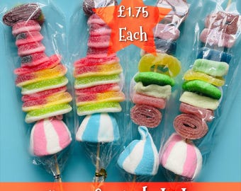 Grandes brochetas dulces / Recuerdos de fiesta personalizados / Ideas para bolsas de fiesta de cumpleaños