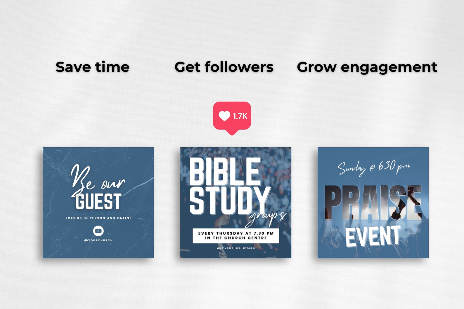 Instagram Post Templates for Christian Church Social Media Templates ...