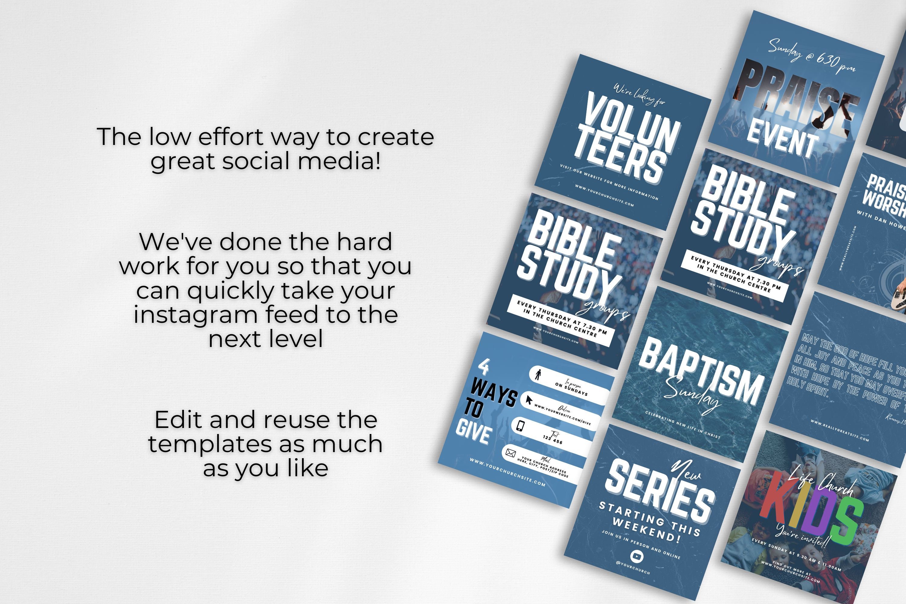Instagram Post Templates for Christian Church Social Media Templates ...