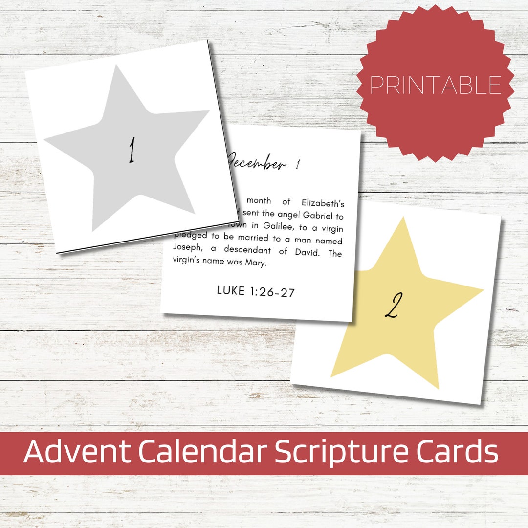 Christmas Scripture Advent Calendar Printable 24 Day Bible Verse Christmas Scripture Advent Calendar Printable 24 Day Bible Verse