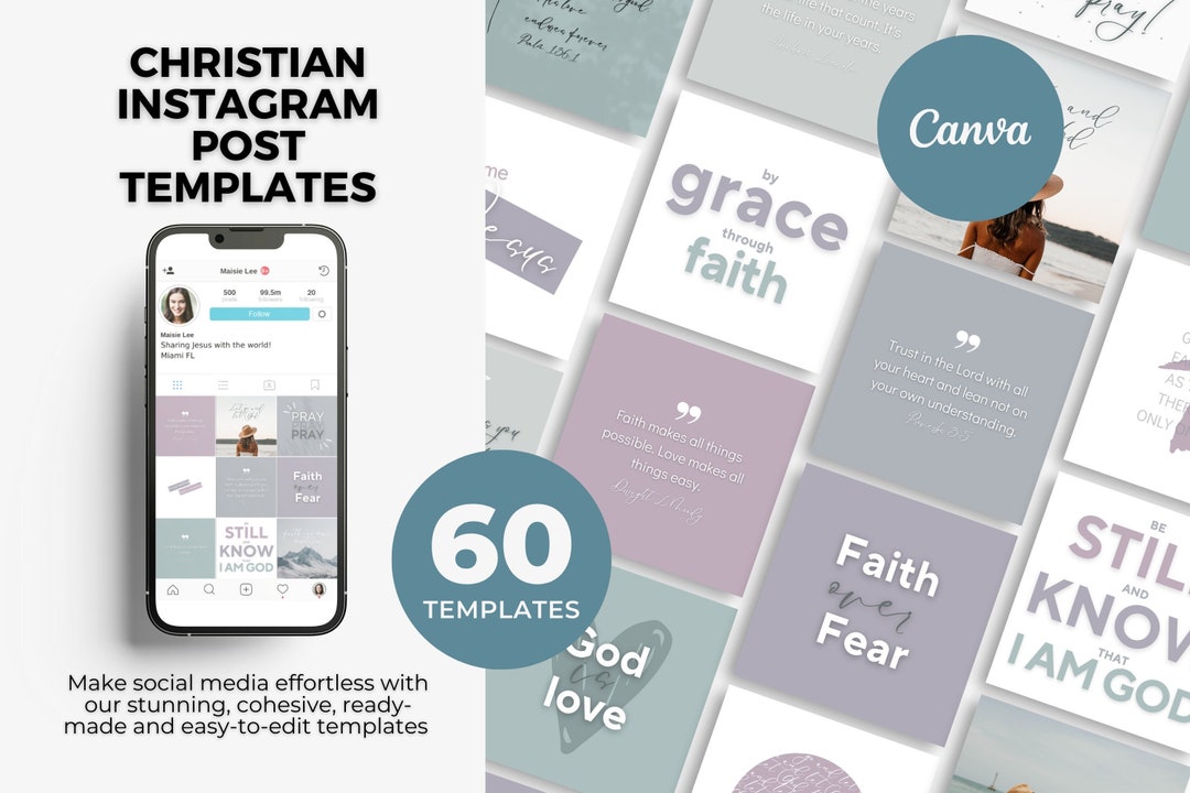 60 Instagram Post Templates Christian Youth Church Social Media ...