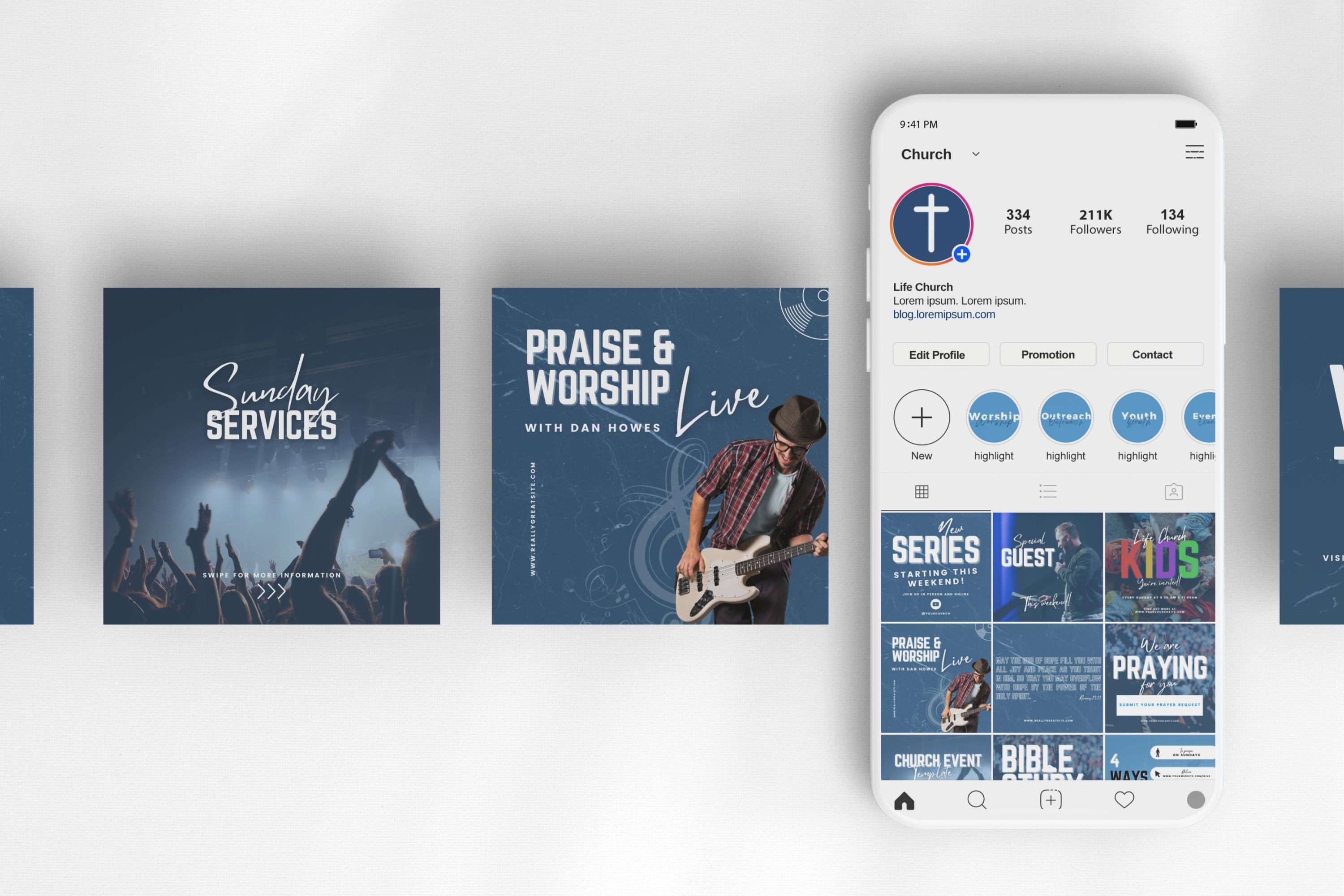 Instagram Post Templates for Christian Church Social Media Templates ...