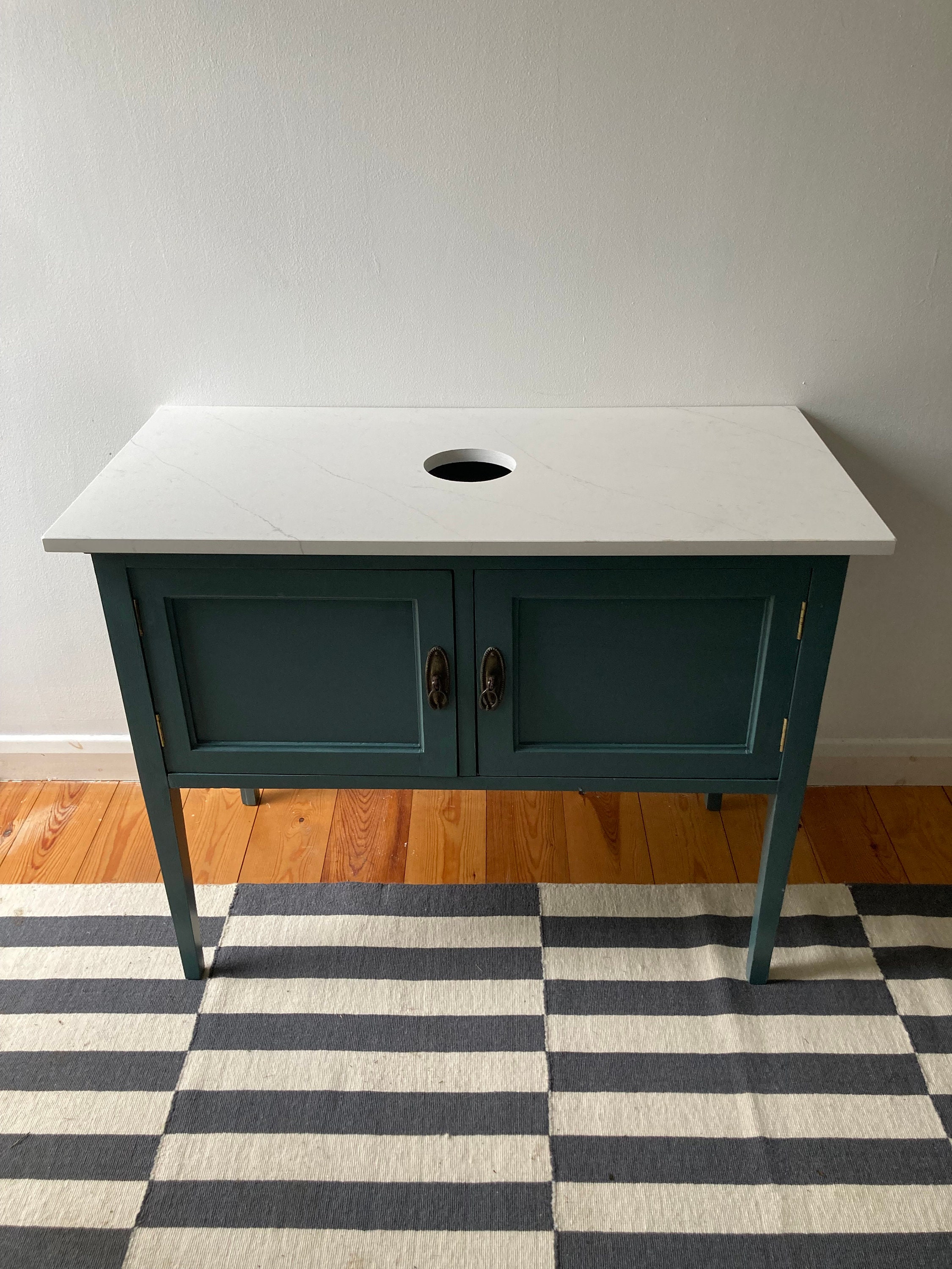 Victorian Vanity Unit Painted Farrow and Ball Inchyra Blue Etsy UK