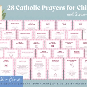 PDF IMPRIMABLE Téléchargement instantané | Cartes de prières catholiques populaires Baptême chrétien religieux cadeau de communion pour enfants enfants adultes | Couleur