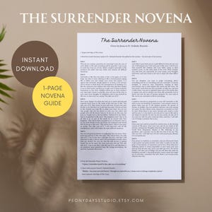1-Page Surrender Novena | Anxiety Prayer | 9 Day Guide | Catholic Printable PDF | RCIA