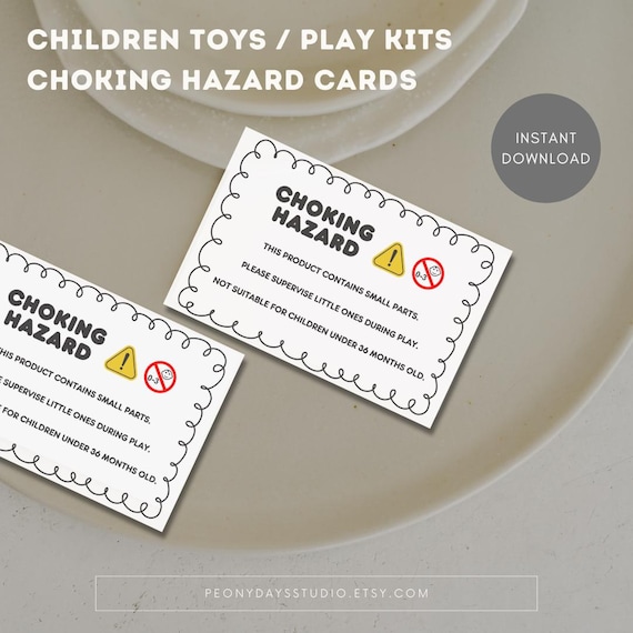 【限定品】CHOKE HAZARD チョークハザード　MINI Toy Choking Hazard Warning Cards: Small Parts Safety Labels