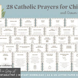 PDF IMPRIMABLE Téléchargement instantané | Cartes de prières catholiques populaires religieuses baptême chrétien cadeau de communion pour enfants enfants garçon fille adultes