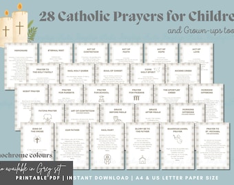 Catholic Prayer Cards | Printable Religious Gift for Kids (PDF Download)