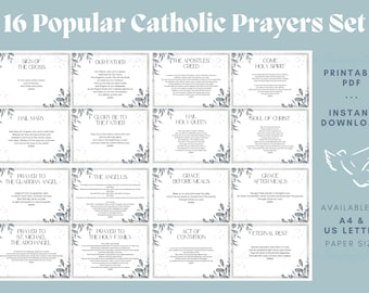 Catholic Prayer Cards | Printable Religious Gift (PDF Download)
