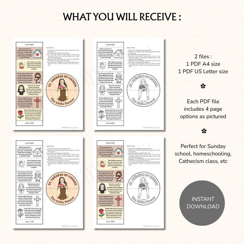 St Therese of Lisieux Catholic Craft for Kids | Little Flower Saint ...
