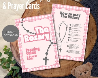 Rosary Prayer Guide Cards | Catholic Girls Printable (PDF Download)