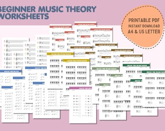 Beginner Music Theory Worksheets | Piano, Notes, Rhythm (PDF Download)
