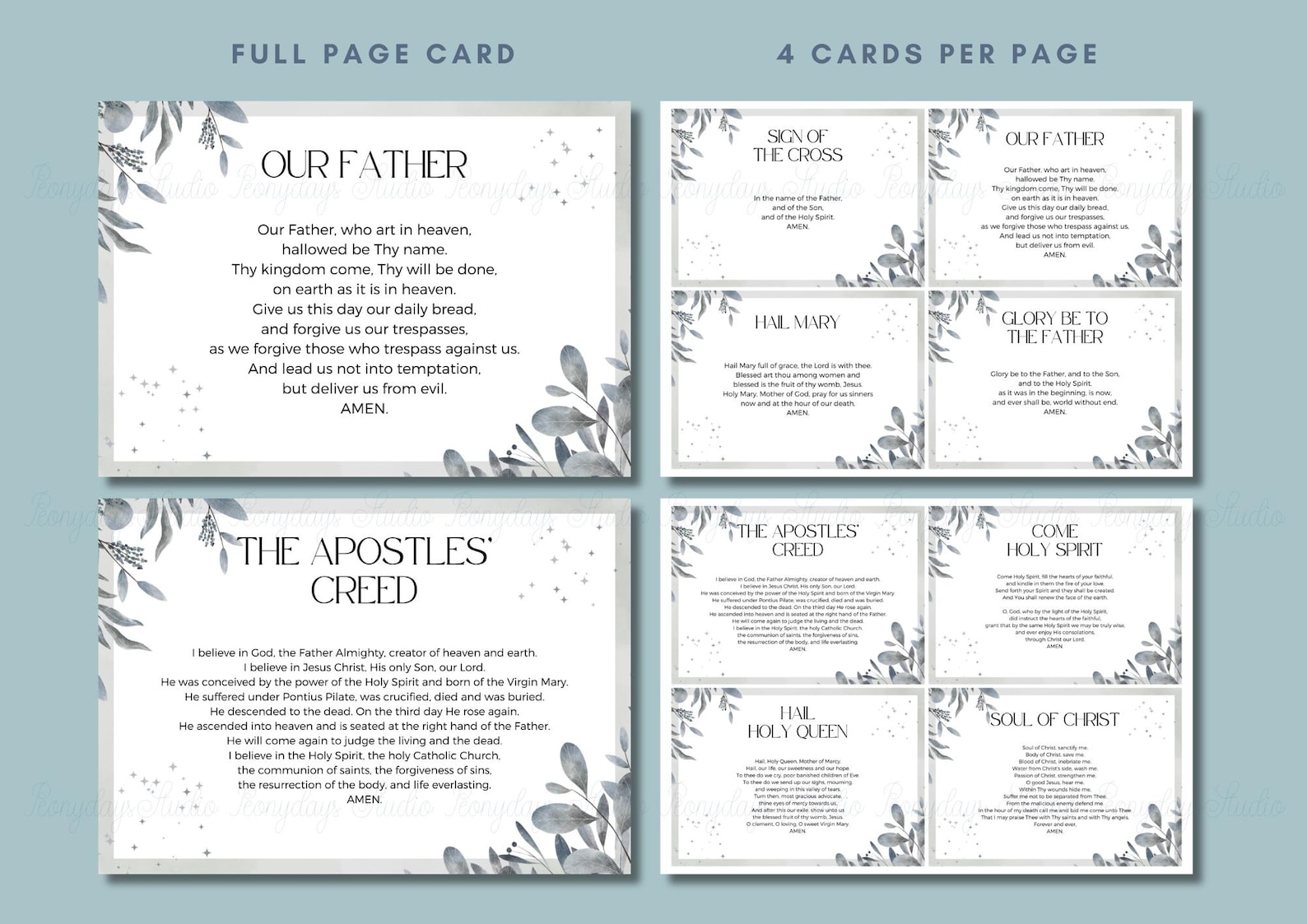 Catholic Prayer Cards | Printable Religious Gift (PDF Download) - Etsy
