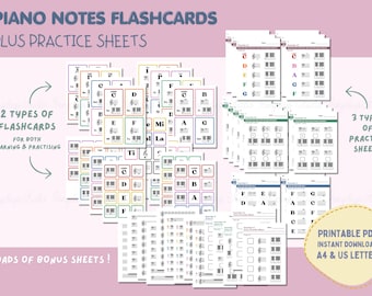 18 Name the Piano Notes Worksheets. Includes Sharps, Flats and Majors ...