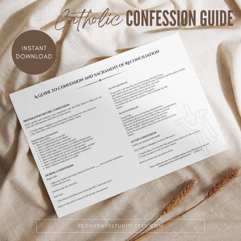 Traditional Catholic Confession Guide | Adult Examination of Conscience ...