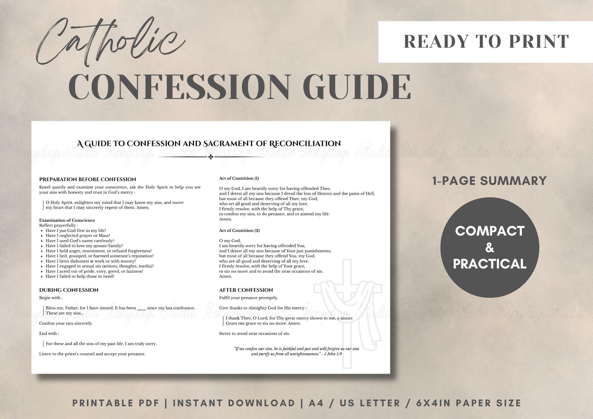 Traditional Catholic Confession Guide | Adult Examination of Conscience ...