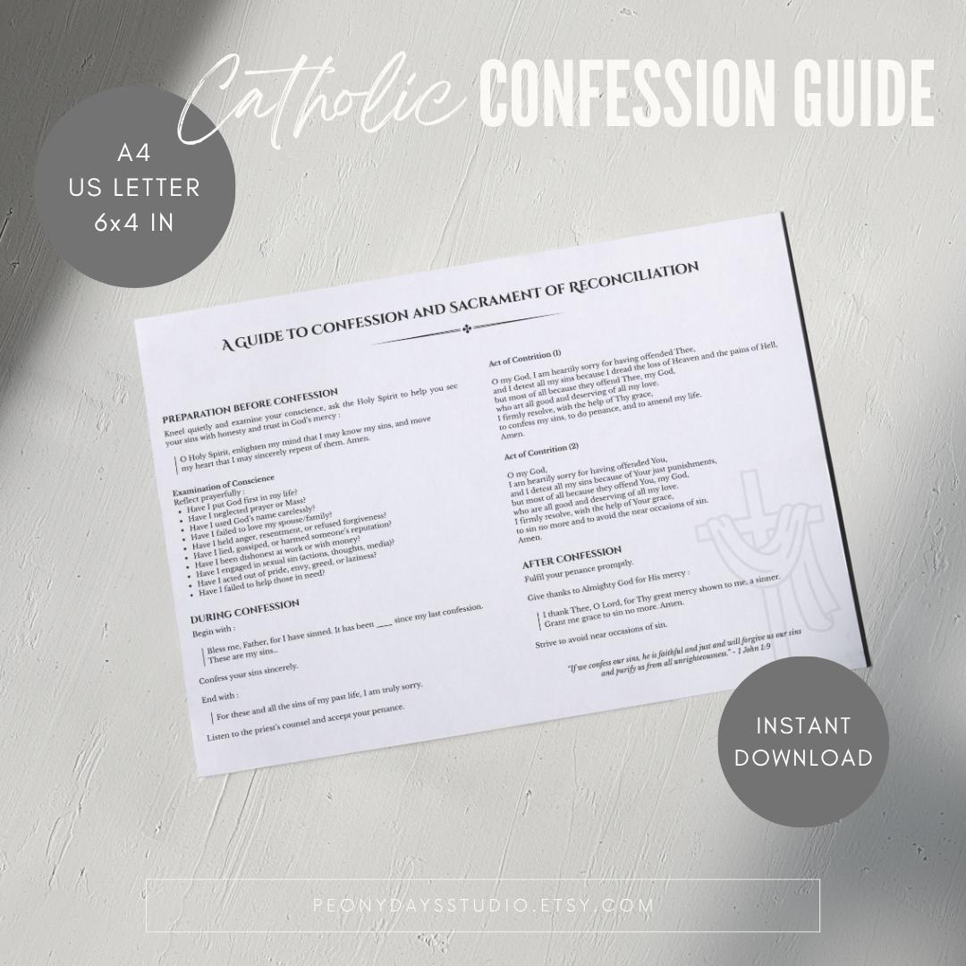 Guide To Confession Traditional Catholic Confession Guide | Adult Examination of Conscience ...
