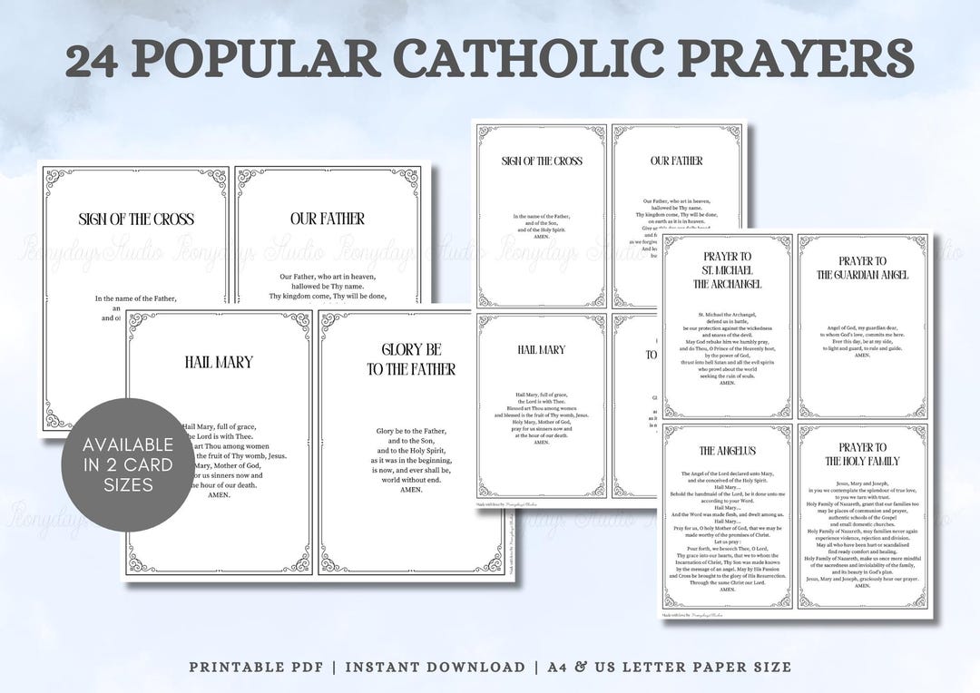 24 Popular Catholic Prayer Cards | Printable Catholic | Minimalist ...
