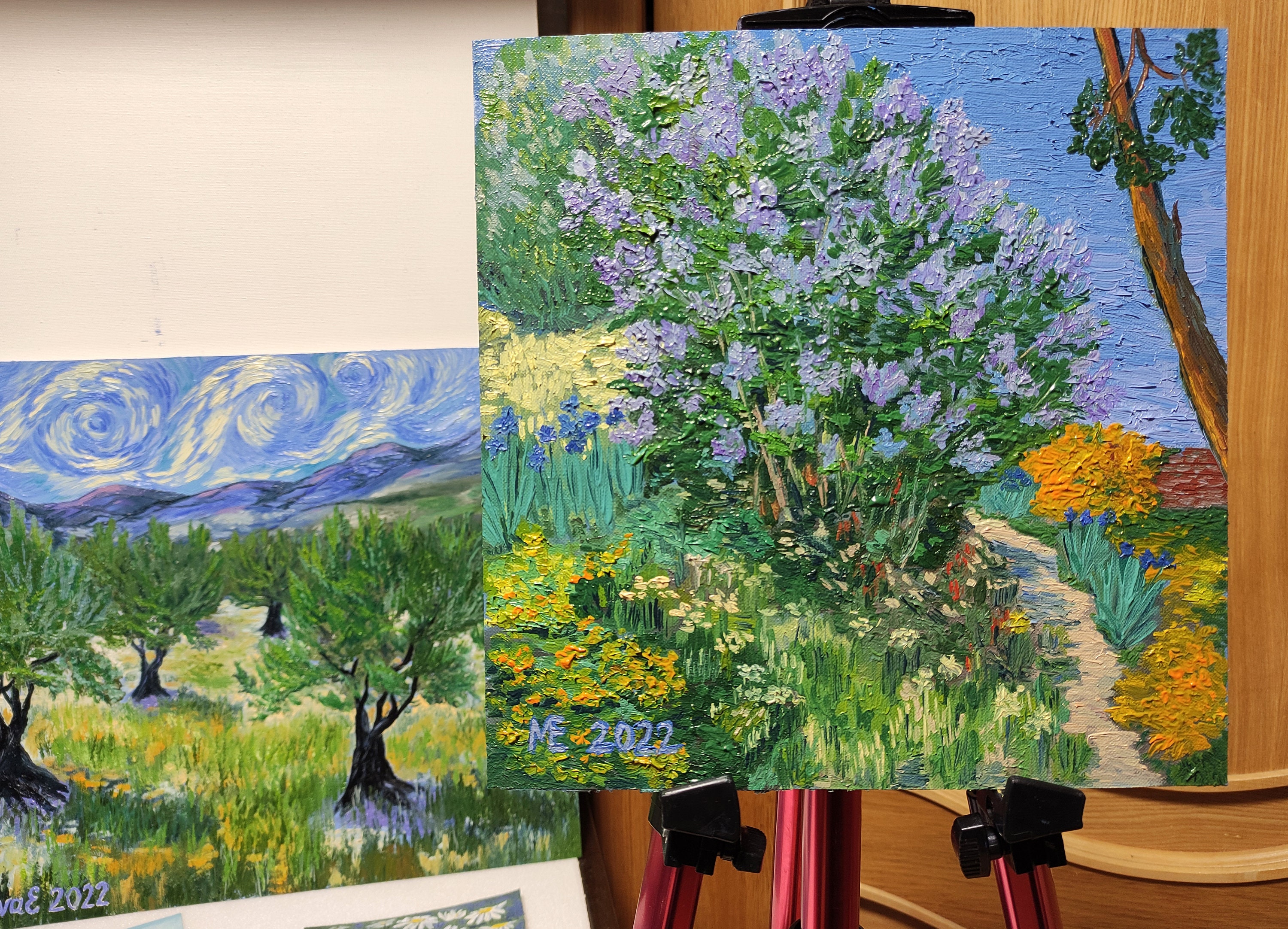 油絵 絵画 【ライラック】 油絵 油彩 油彩画 絵 絵画 【ライラック】A4