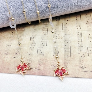 Maple Leaf Pendant Glasses Chain, Pure Copper Glasses Chain, Gold Chain, Sunglasses Chain, Glasses Thread, Gift for Her，Without glasses