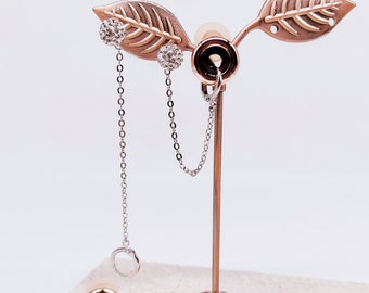 Handmade Crystal Ball AirPods Anti-Loss Earrings: Silver Copper Earbud Chain