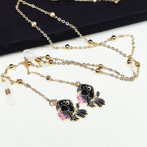 Rose Crow Pendant Glasses Chain, Glasses Chains, Gold Chain, Sunglasses Chain, Metal Glasses Strap,Without Glasses