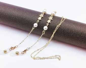 Gold Star Pearl Glasses Chain: Fashion Eyeglass Accessory