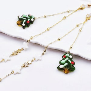 Christmas Tree Eyeglasses Chain, Eyeglass Chain, Glasses Chain,Sunglasses Chain, Women's Eyeglass Chains,Gold Chain for Women,Christmas Gift