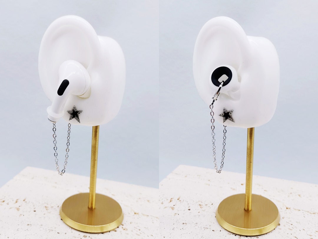 Round Earbuds Star Earrings, Airpods Loss Prevention Earrings, Sensory