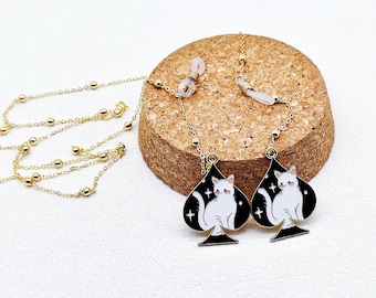 Poker Spade Cat Pendant Glasses Chain: Gold Sunglasses Accessory
