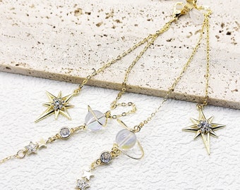 Cadena para gafas Star & Planet: Cadena para gafas de sol de cobre dorado