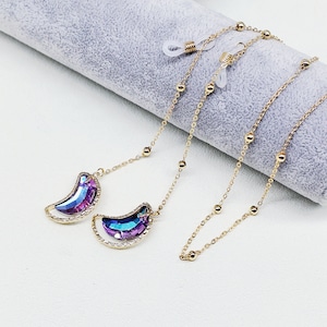 Glass crystal moon glasses chain, Glasses frame, Sunglasses chain, Charm glasses chain,Eyeglasses chain,Eyewear chain