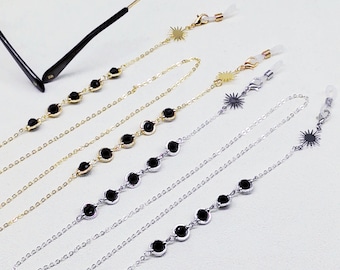 Crystal Beaded Eyeglasses Chain: Copper Sunglasses Chain
