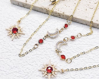 Star Moon Glasses Chain: Copper Eyeglass Holder