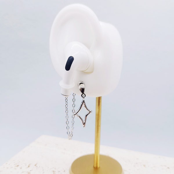 S925 Silver Needle AirPods Anti Loss Earrings/Star AirPods Earrings/AirPods Accessories/AirPod Jewelry/Featured Earrings