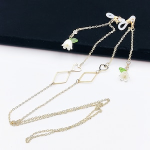 Gold / Silber, Linlan Blume Brillenkette, goldene Brillenkette, Brillenkette, Brillenkette, Sonnenbrillen Kette, Geschenk für Sie