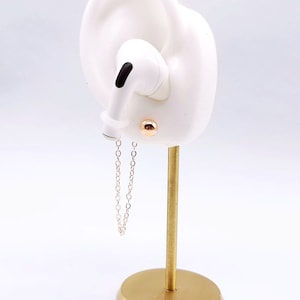 6mm Rose Gold Perlen AirPods Anti-Verlust-Ohrringe/Anti-Verlust-Ohrringe/AirPods-minimalistische Ohrringe/AirPod-Schmuck/Funktionale Ohrringe
