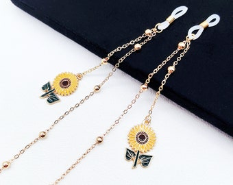 Sunflower Glasses Chain: Gold Metal Eyeglass Chain