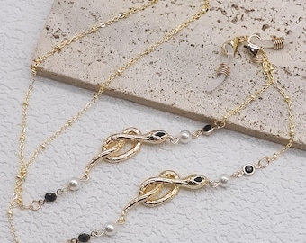 Golden Snake Glasses Chain, Glasses Chain, Women's Glasses Chain: Copper Accessories